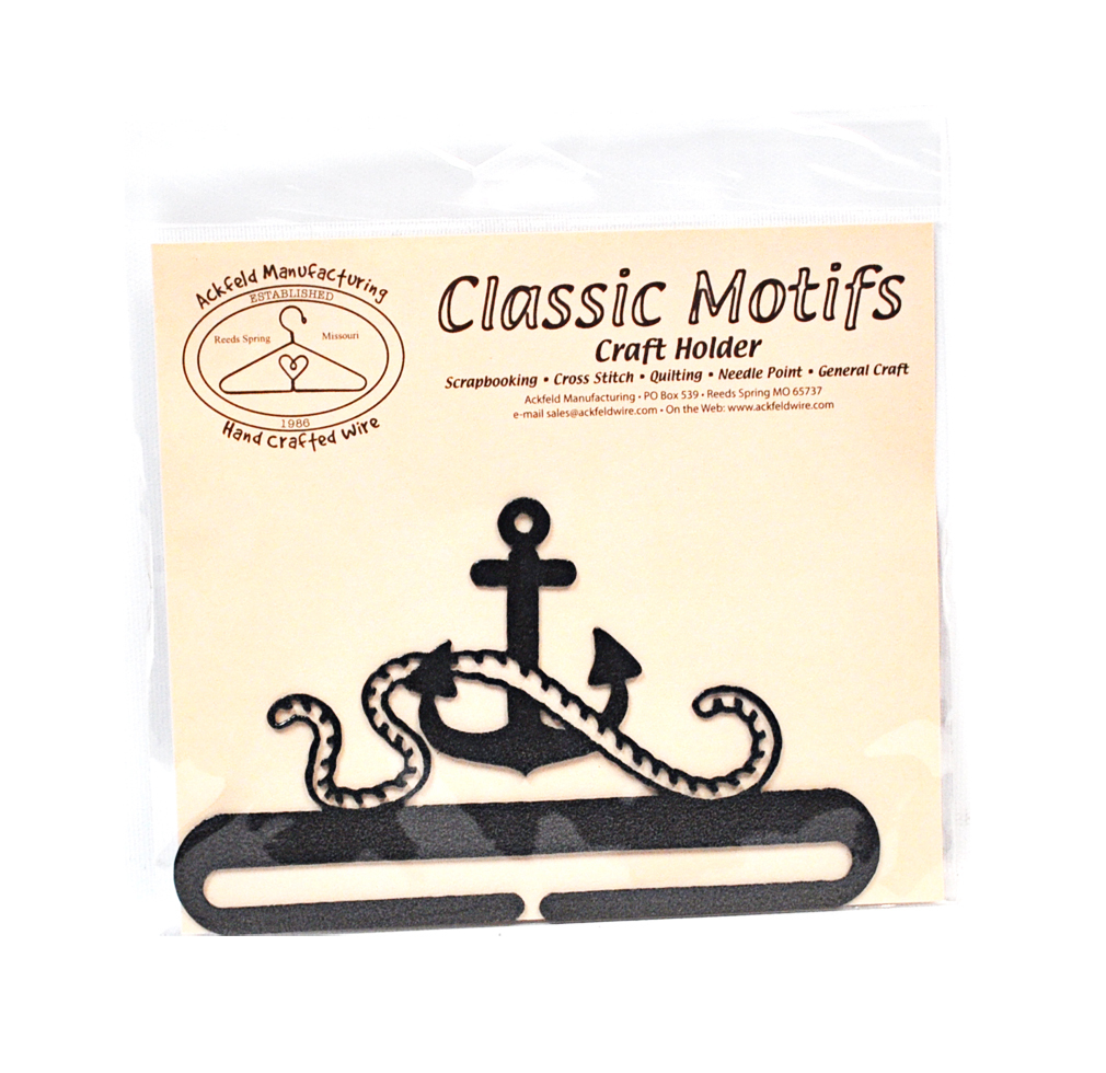 Classic Motifs Anchor 6 Inch Charcoal Split Bottom Craft Holder