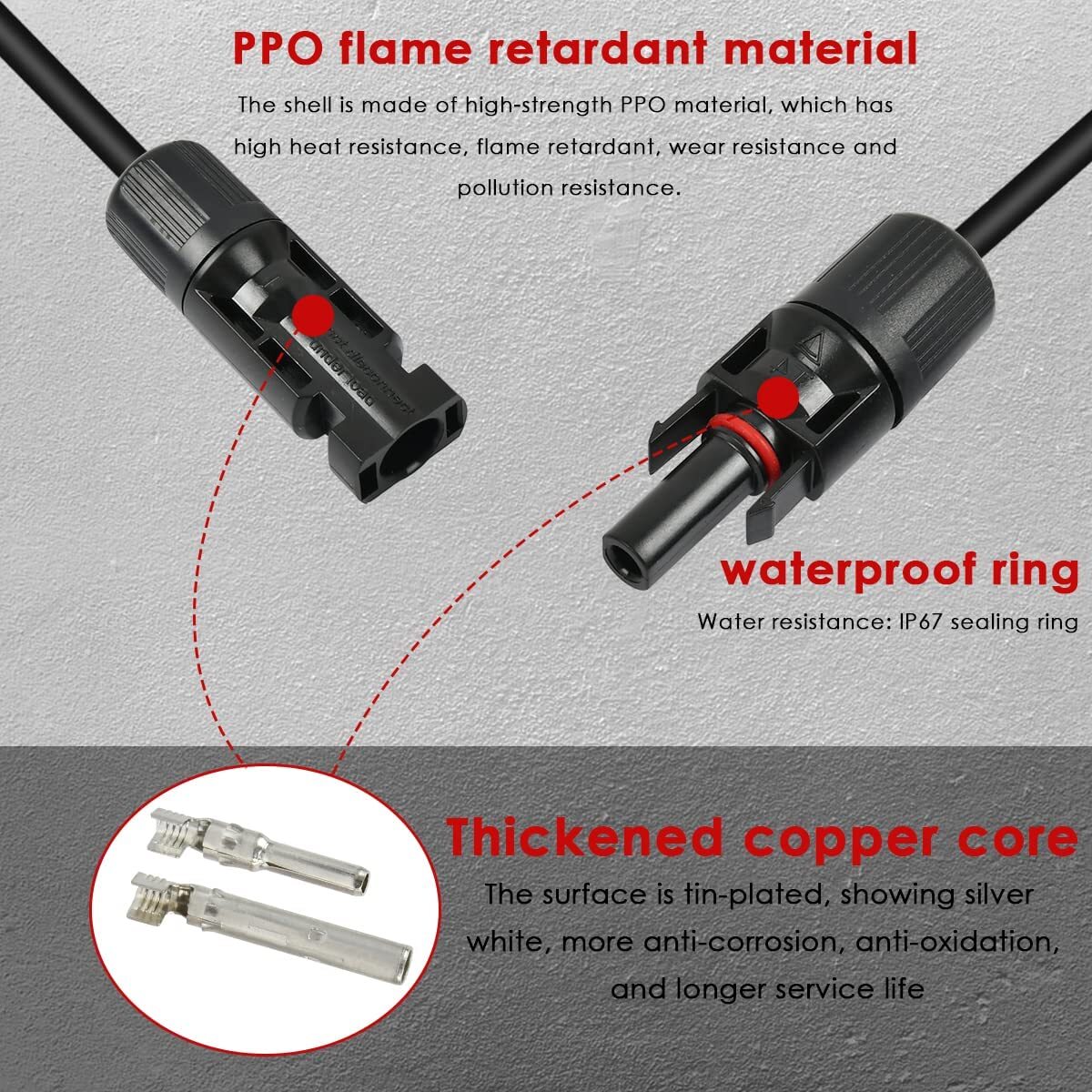 10AWG 12AWG Solar Panel Extension Cable Wire Connector Set PV Modul Adapter