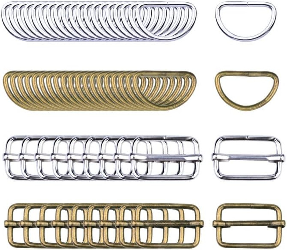 4 Style Metal Buckle D Ring Swivel Clasp Slide Buckle Rectangle Ring | 50 Pieces