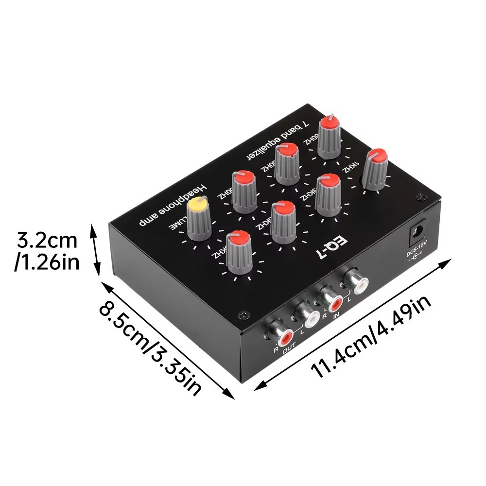 Audio EQ-7 Audio Signal Preamplifier 7 Band Equalizer Adjust Car Phone Amplifier