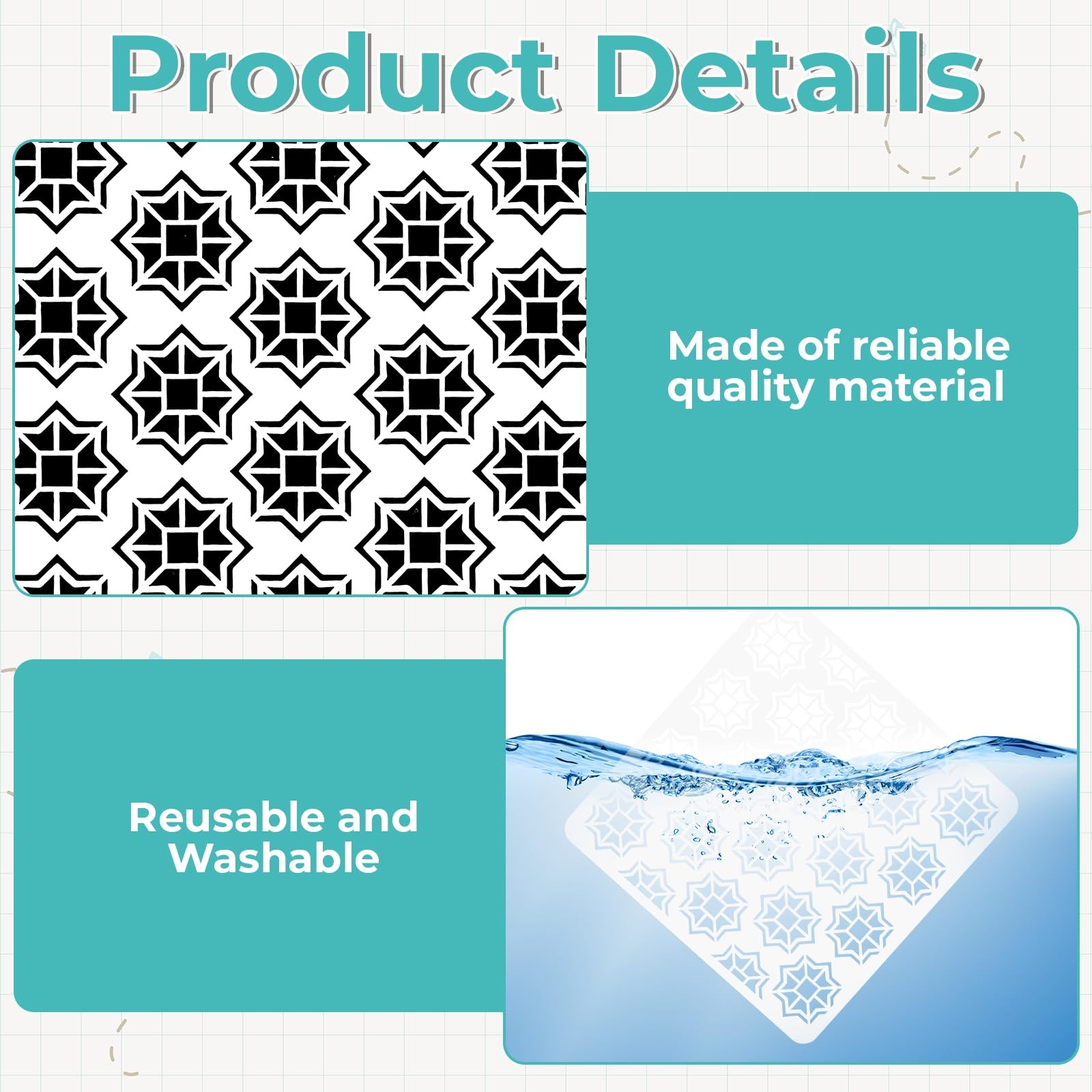 30 Pcs Plastic Sashiko Stencil 4.7 X 4.7 Inch Geometric Sashiko Pattern Template