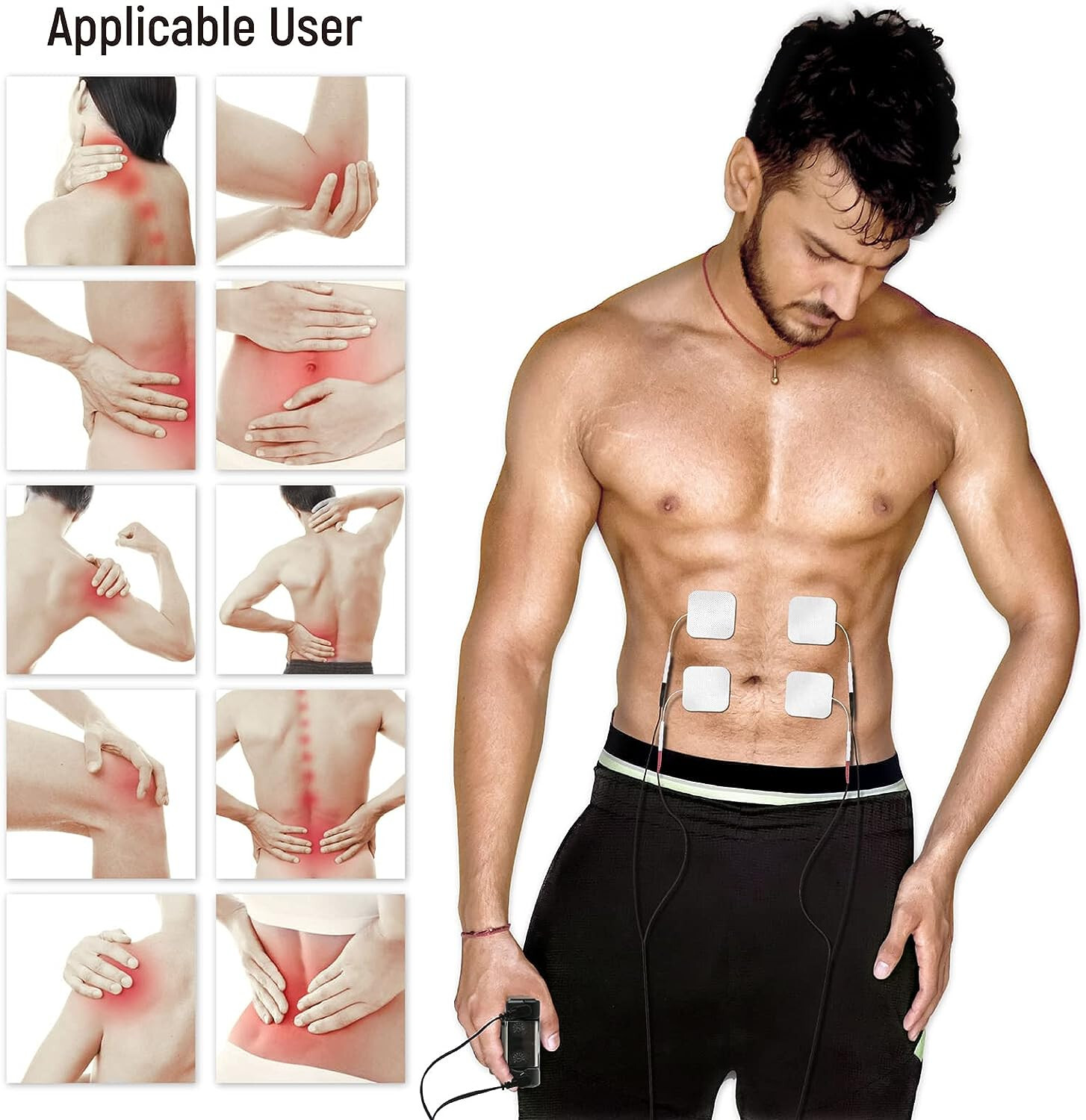 iStim 16 Black premium Soft 2"x2" Tens unit Electrodes pads with Japanese Gel