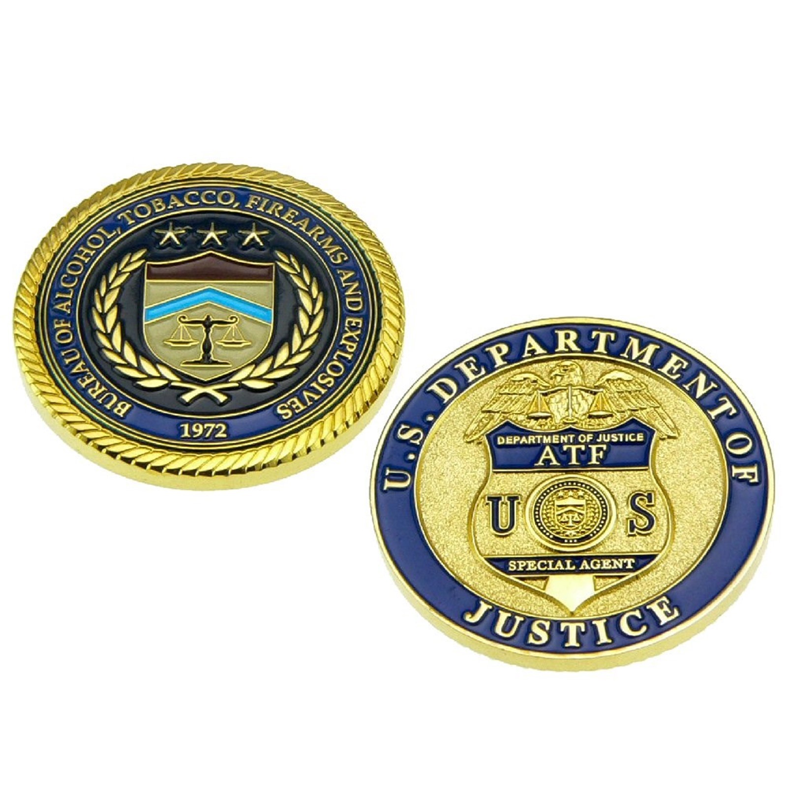 ATF Justice Department DOJ Federal Special Agent Badge Police Challenge Coin