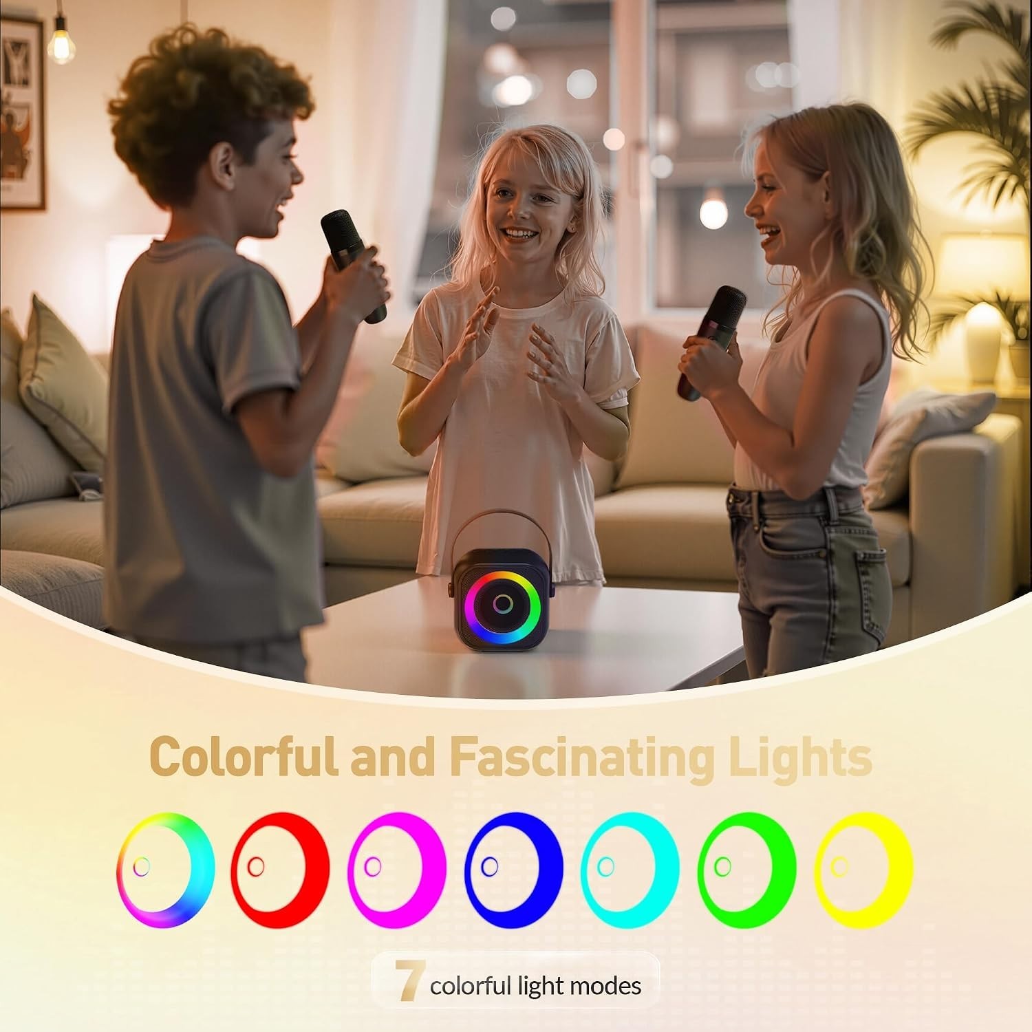 Versatile Mini Karaoke Machine for Family Parties - Bluetooth & Wireless Mics