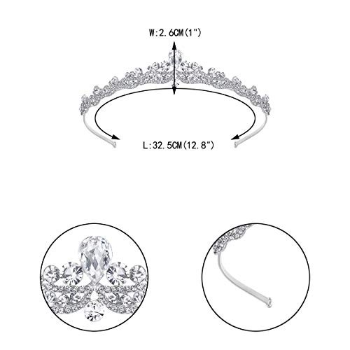 Ever Faith Women's Austrian Crystal Wedding Tiara Headband Clear Silver-Tone