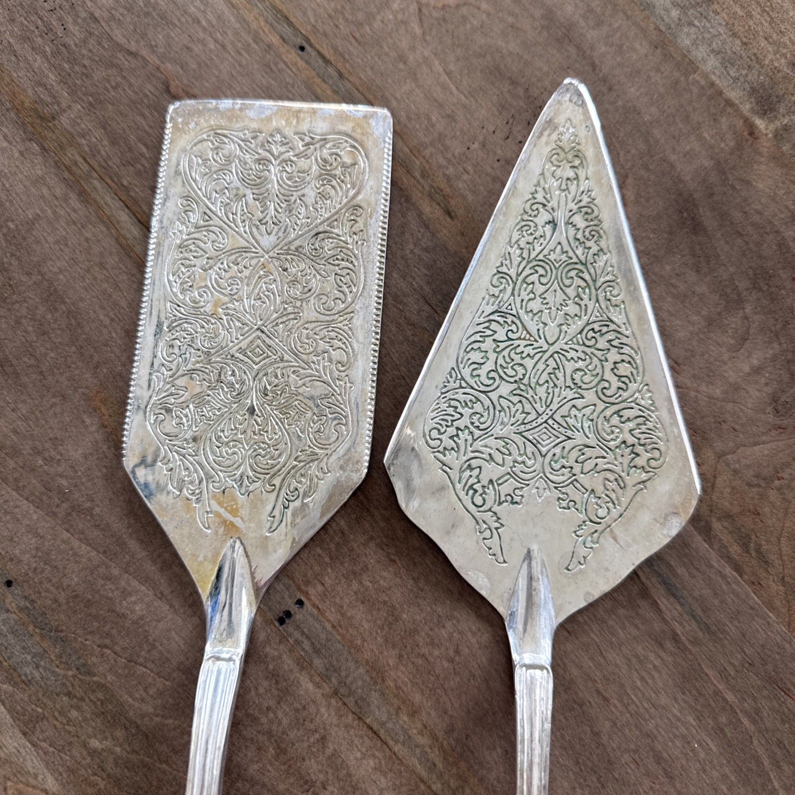 Large Silver Plate Serving Spatulas