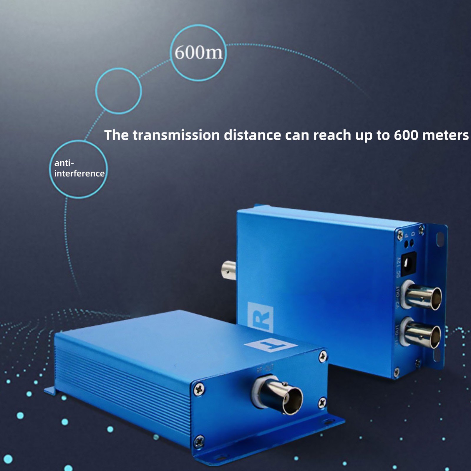 Blue Two-Channel Video Multiplexer Coaxial Expander Adder For Ordinary Cameras