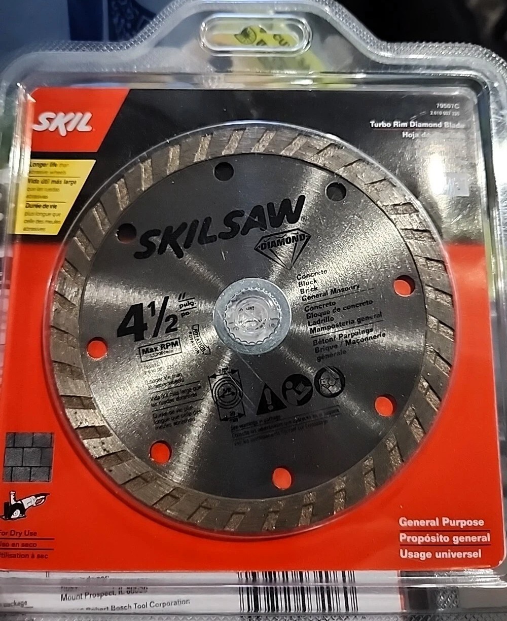 SKILSAW 4-1/2" Turbo Rim Diamond Blade for Masonry 79507 SKILLSAW