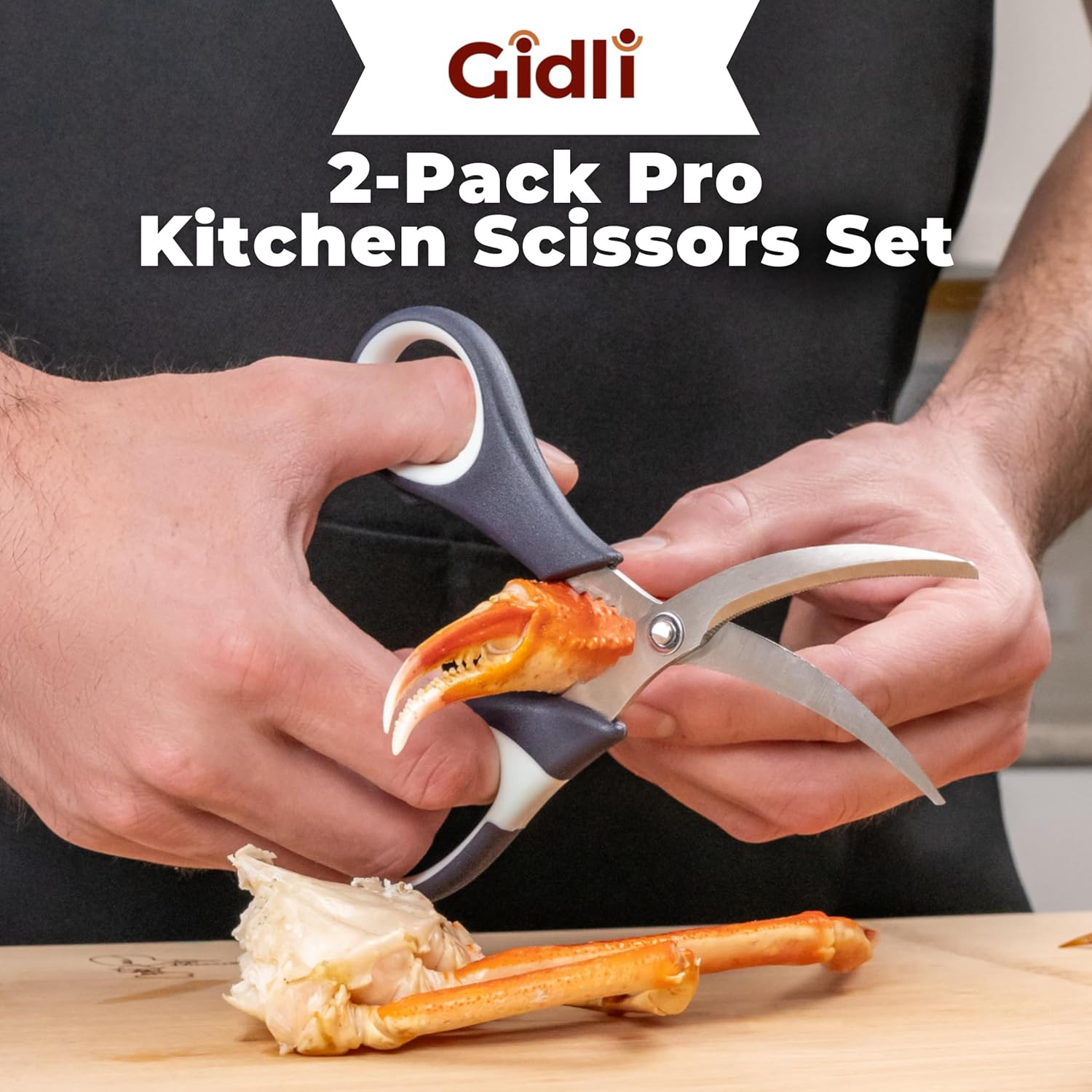Kitchen Shears by - Lifetime Replacement Warranty - Includes Seafood Scissor...