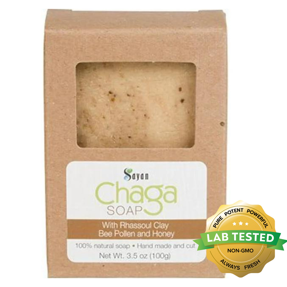 Chaga Mushroom Soap Bar All Natural Hand Made with Clay Bee Pollen & Honey