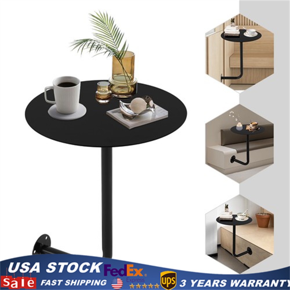 Black Coffee Table Wall-mounted Bar Table Modern Pub Table for Home/Commercial