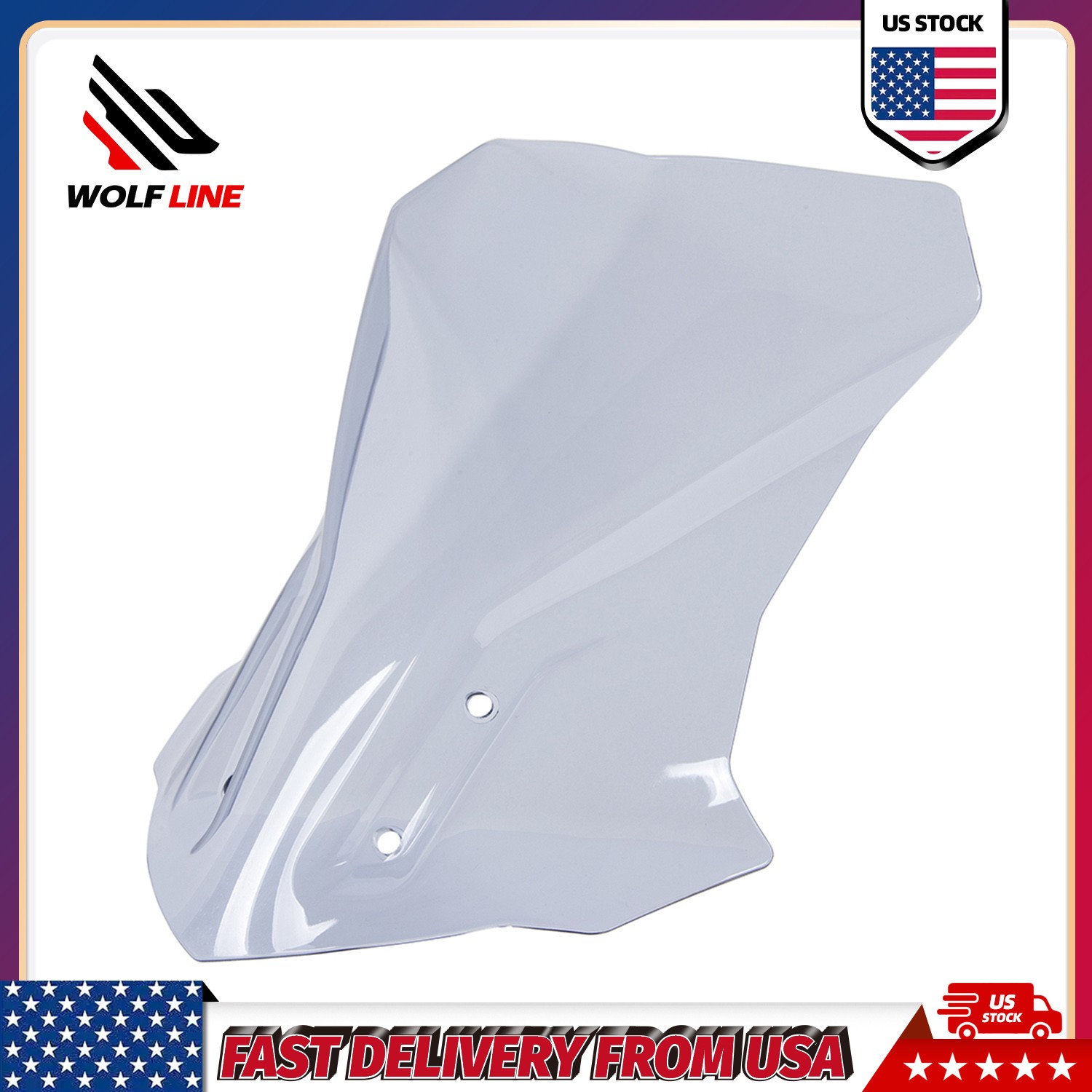 WOLFLINE Windshield for BMW G310GS 2017-2025 Light Smoke Windscreen Deflector