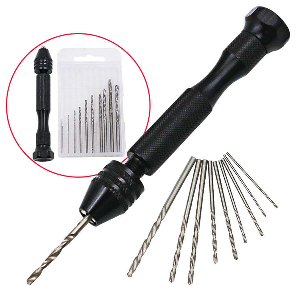 31PCS Precision Pin Vise Hobby Micro Drill Bits Mini Micro Hand Rotary Tools Set