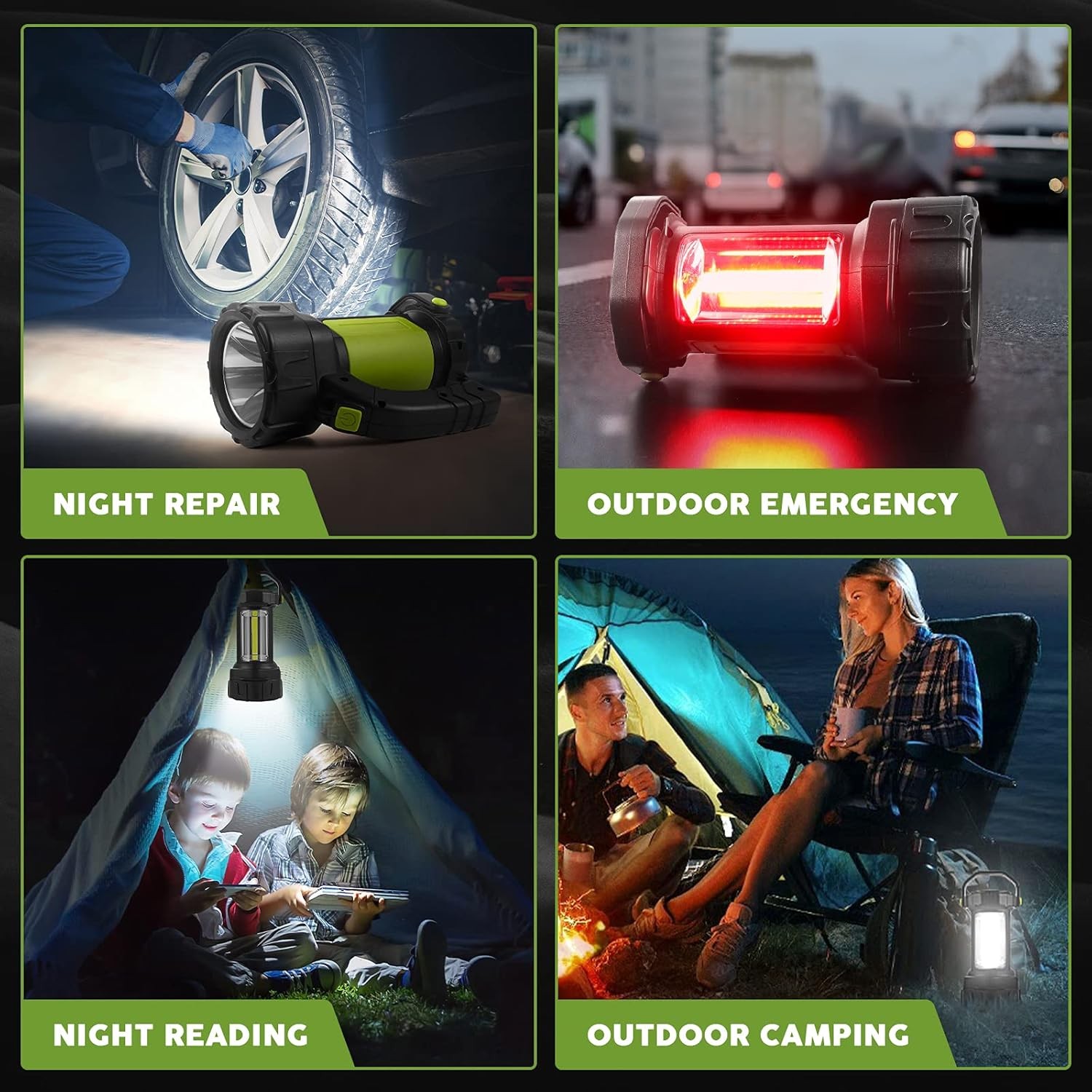 AlpsWolf Camping Lantern Rechargeable, LED Flashlight Spotlight Lantern with 800