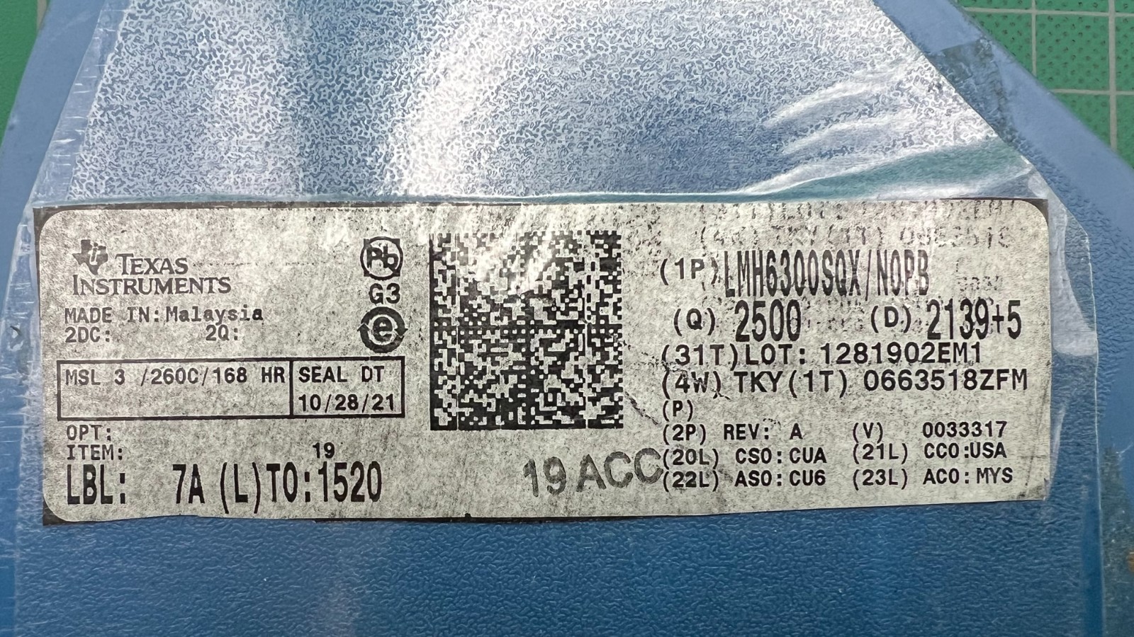 LMH6300SQX/NOPB TEXAS INSTRUMENTS / NSC (2 PIECES)
