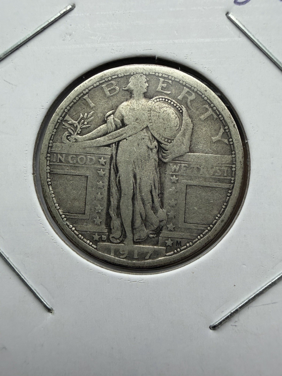1917 D Type 1 Standing Liberty Quarter  - As Shown! (#2812)