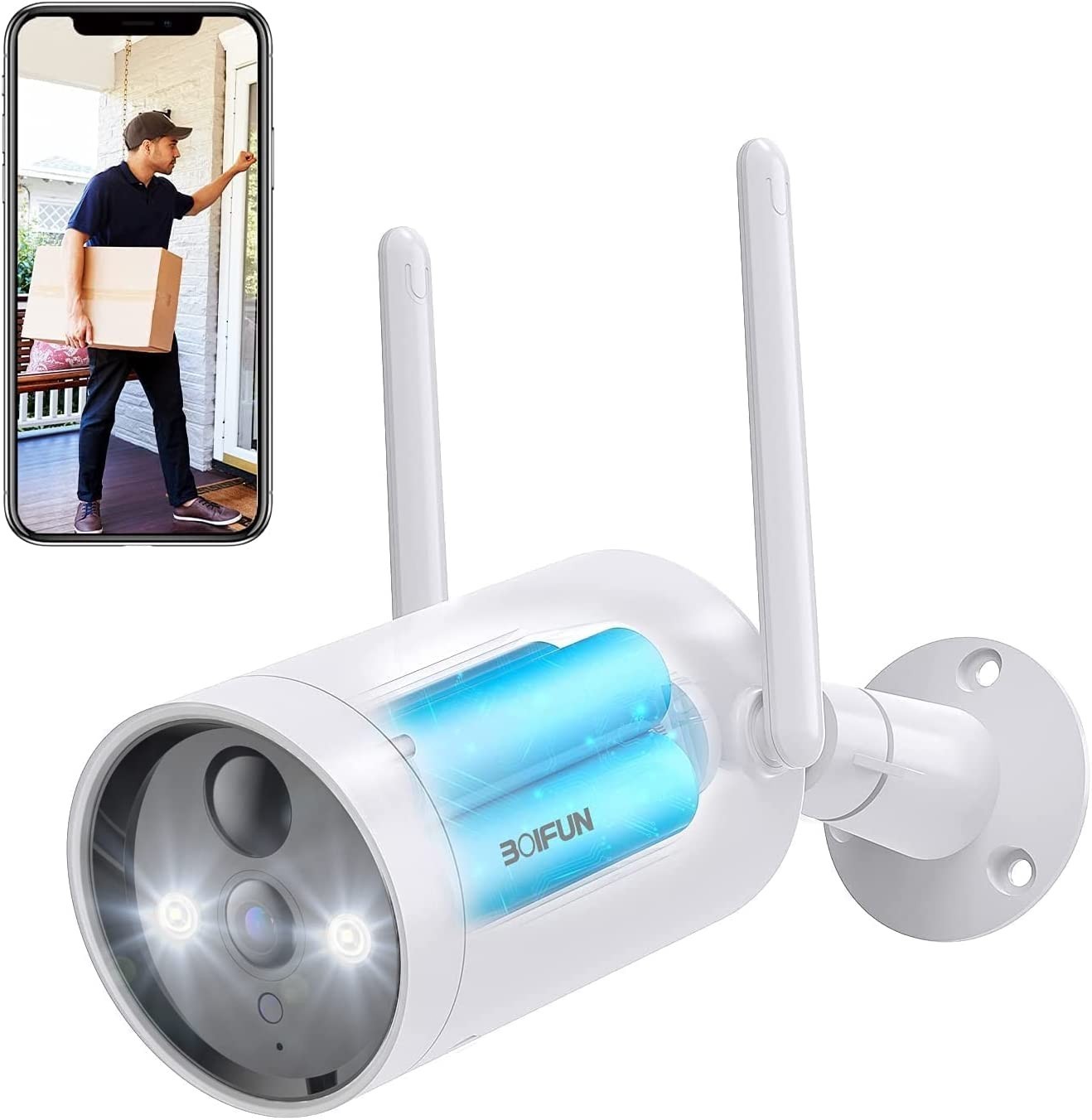 Boifun 2K Wireless Outdoor Solar Security Camera 3MP Home Battery CCTV IR System