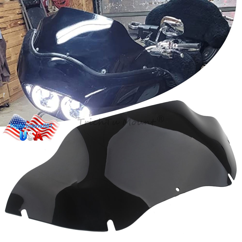 For Harley Road Glide FLTRU FLTRX 1998-2013 12 9.5" Windshield Black Windscreen