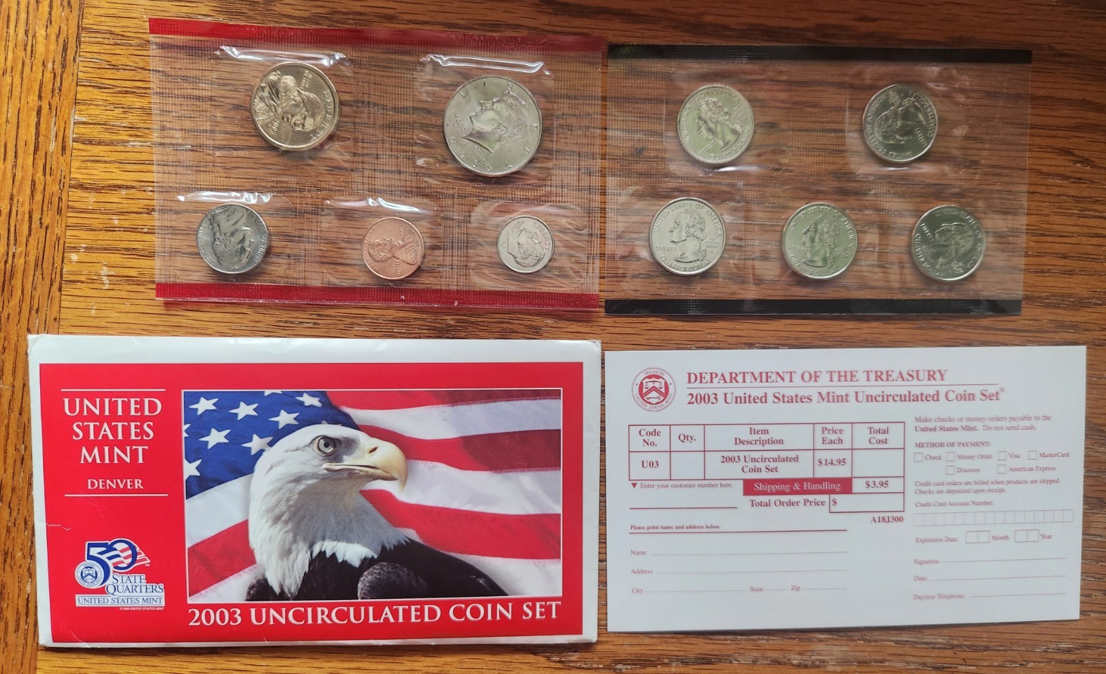 United States Mint 2003 D Denver Mint Uncirculated Coin Set 10 Coins Susan B Ant