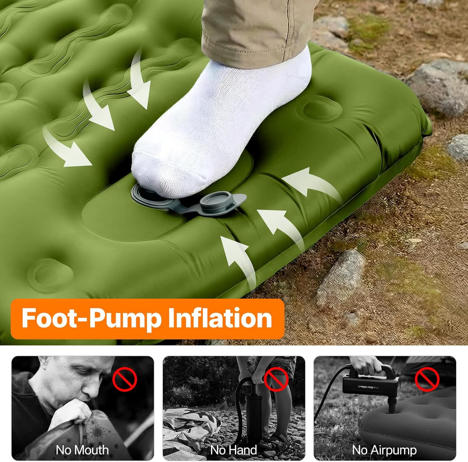 Camping Sleeping Pad, Ultralight 6" Extra-Thick