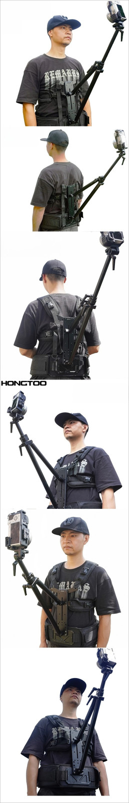 Hongtoo DSLR Vest Rig Bracket Camera Chest Mount Load 2kg w/ shoulder strap