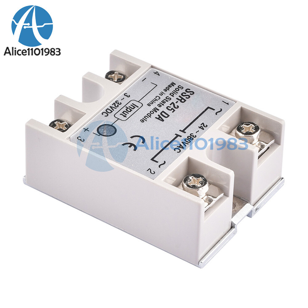 Output 24V-380V 25A SSR-25 DA Solid State Relay For PID Temperature Controller