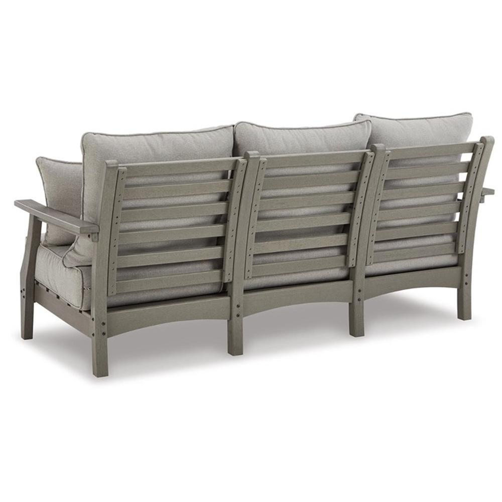 Signature Design by Ashley Visola Outdoor Fabric Sofa with Cushion in Gray