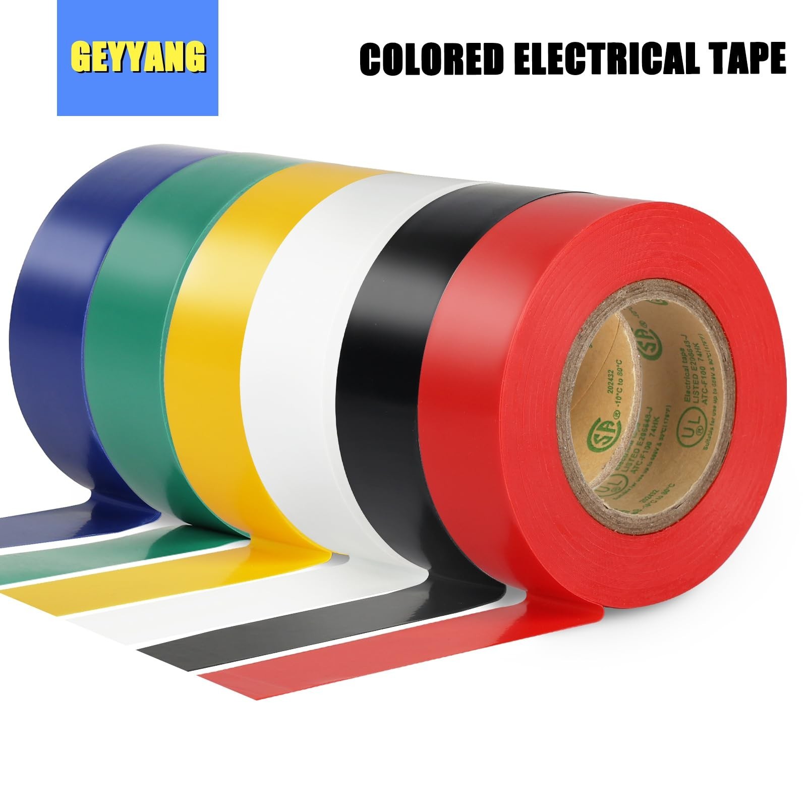 GEYYANG White Electrical Tape, Professional Grade UL Approved, 4 Pack Multipu...