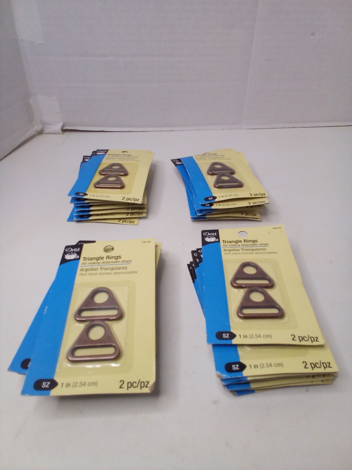 Dritz Triangle Rings Lot of 28 Packs 2 Per Pack 1" Craft DIY