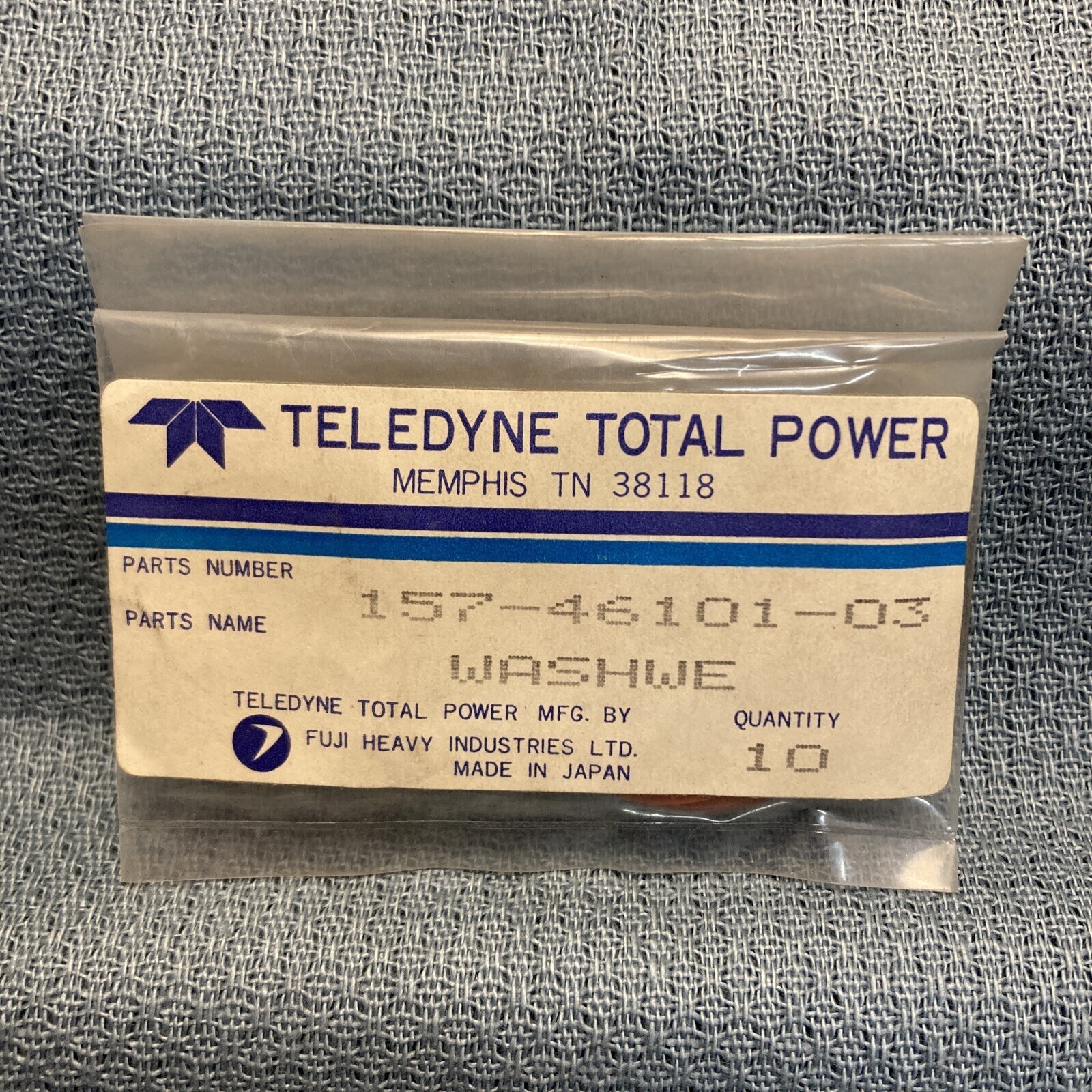 NEW TELEDYNE TOTAL POWER 157-46101-03 WASHER VM15/07A