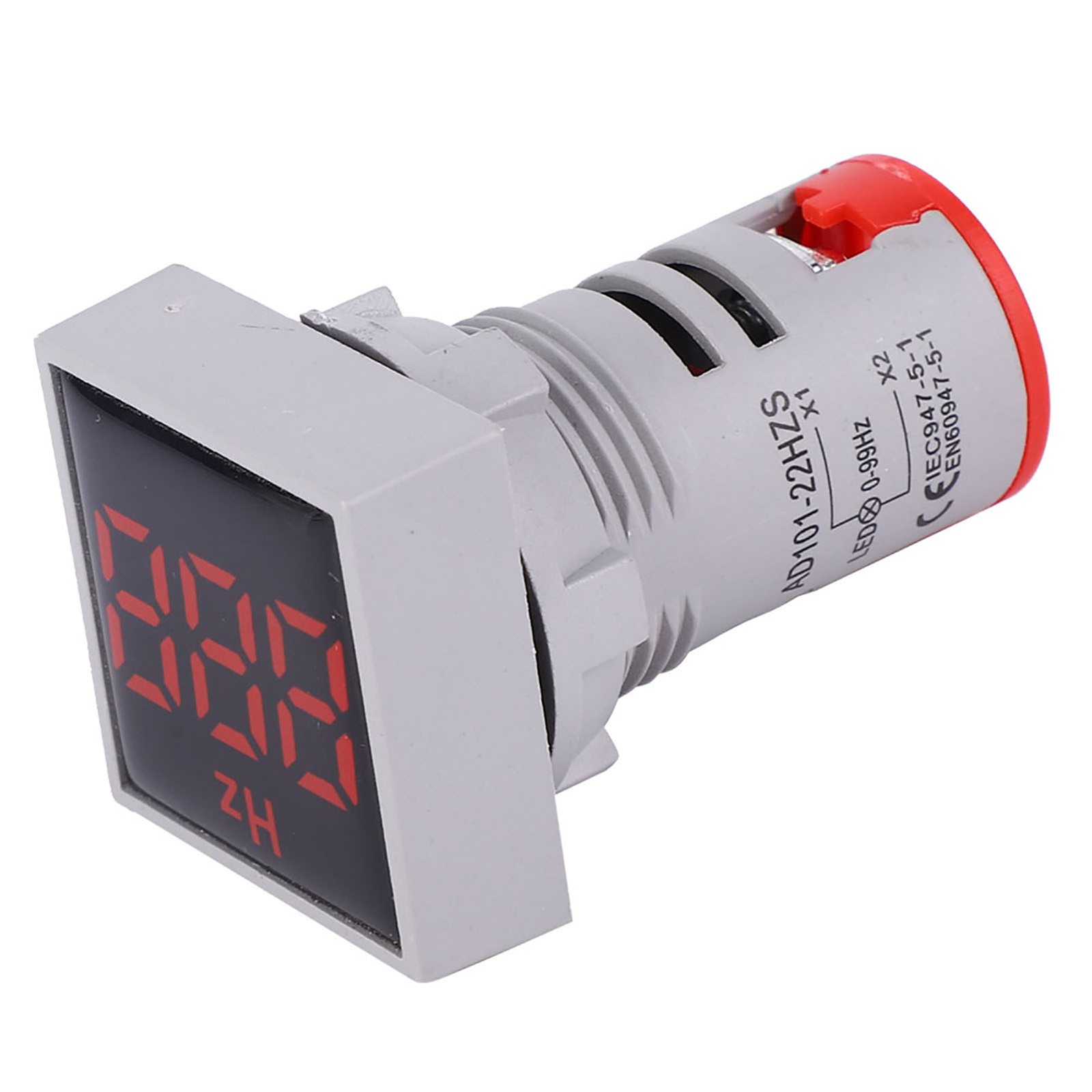 (Red)Square Digital Display LED Indication Light AC100~380V 20~75Hz