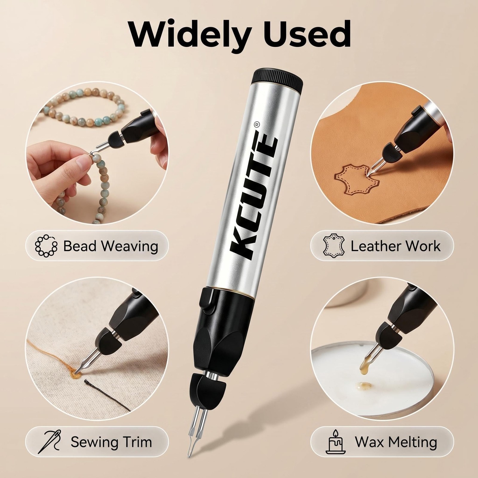 Thread Burner Kit with 6PCS Tips One Touch Thread Zapper Tool for Finishing B...