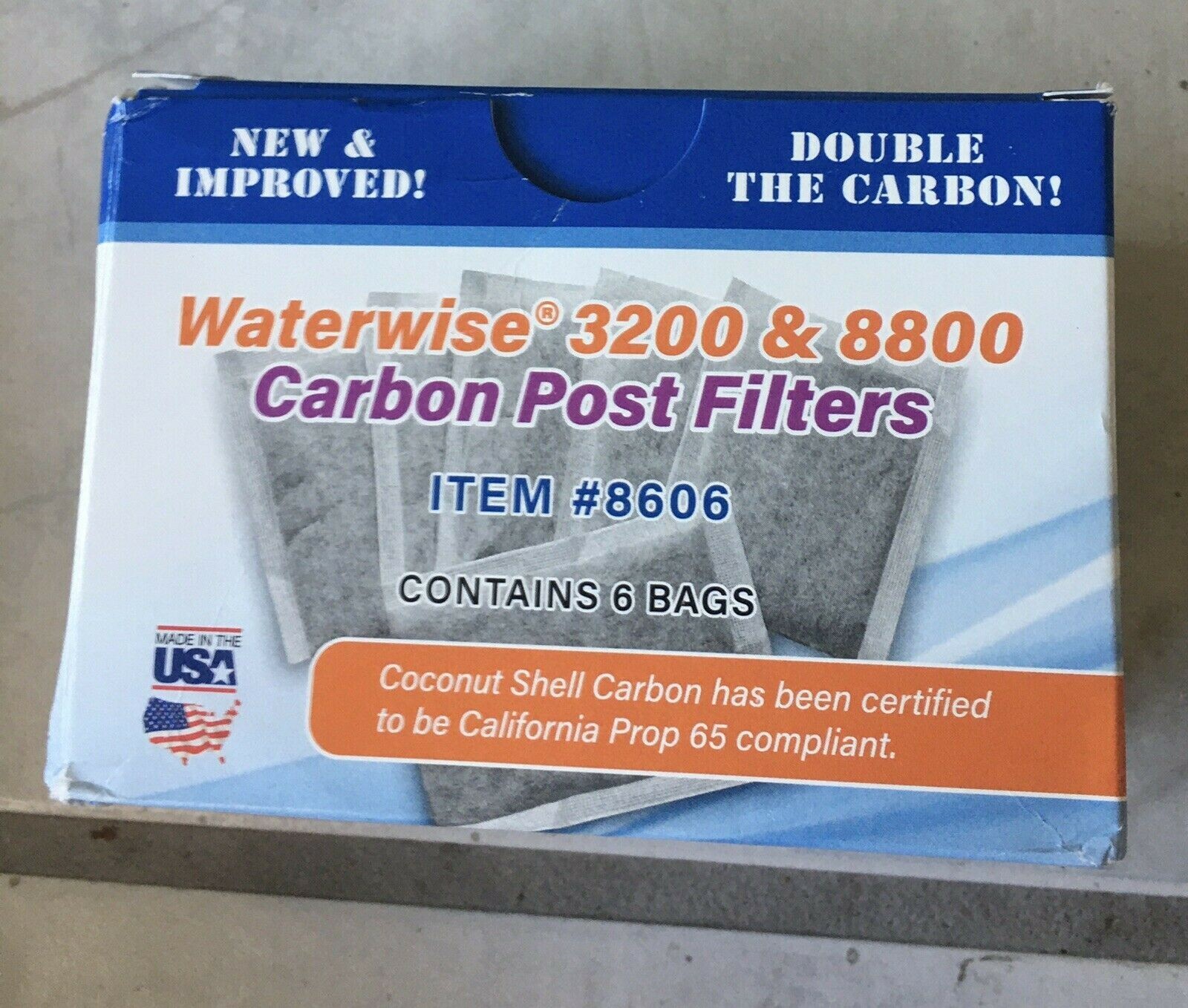 Made in USA FREE S/H WATERWISE Certified Organic 8606 Act. Carbon Post Filters 