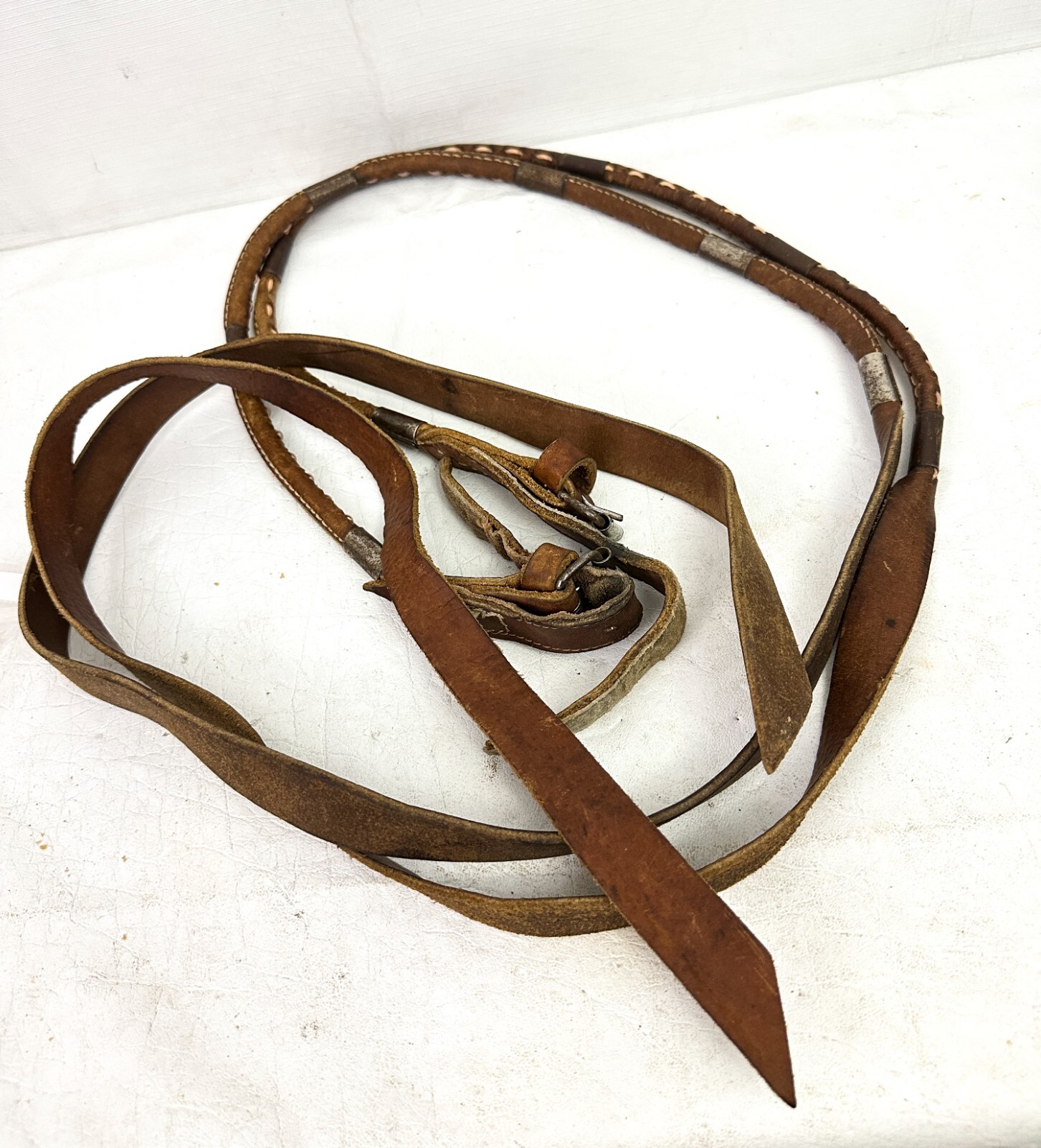 Leather  Split Reins Horse Western Tack Equine 65" VINTAGE
