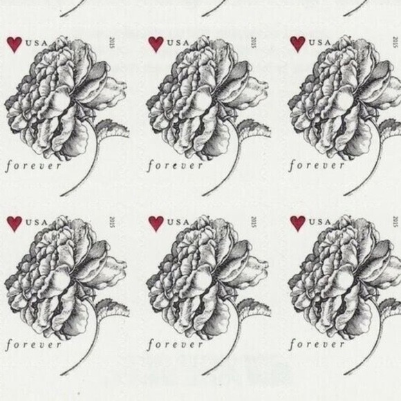WEDDING VINTAGE ROSE Sheet of 10