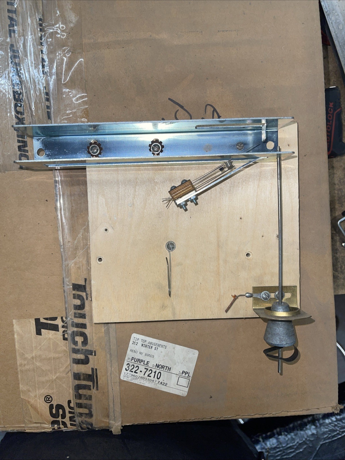 Original Gottlieb EM Pinball Tilt Panel (Ball Roll Channel Plumb Bob)