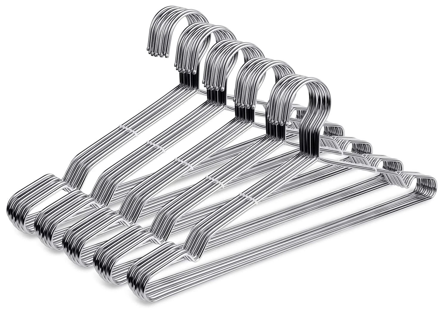 Wire Coat Hangers - 17.7 Inch Heavy Duty Stainless Steel Hangers (50 Pack)