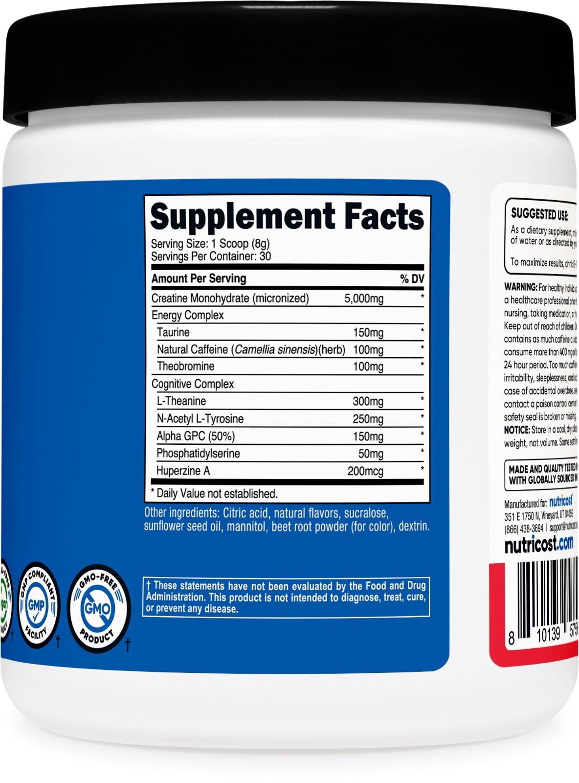 Nutricost Creatine + Energy 30 Servings (Fruit Punch Flavored)