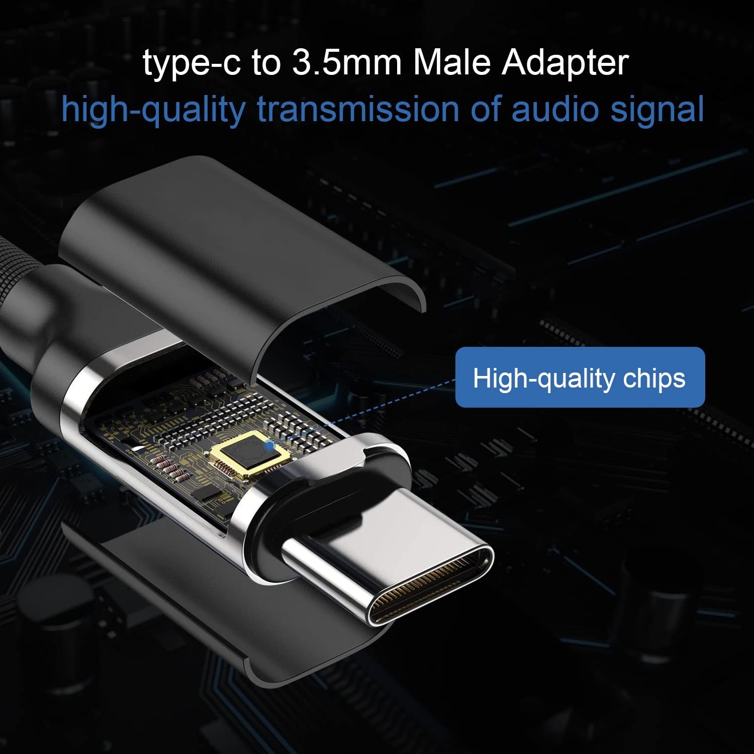 2 Tipo C a cable auxiliar de 3,5 mm Estéreo de alta fidelidad USB C a auxiliar