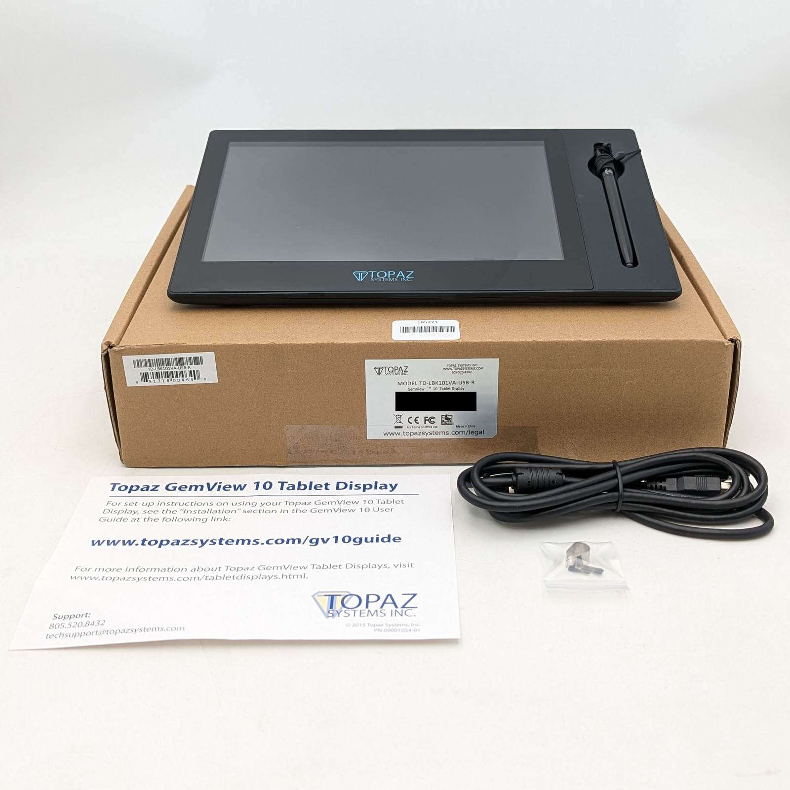 Topaz GemView 10" Tablet Display Signature Terminal (TD-LBK101VA-USB-R) Black