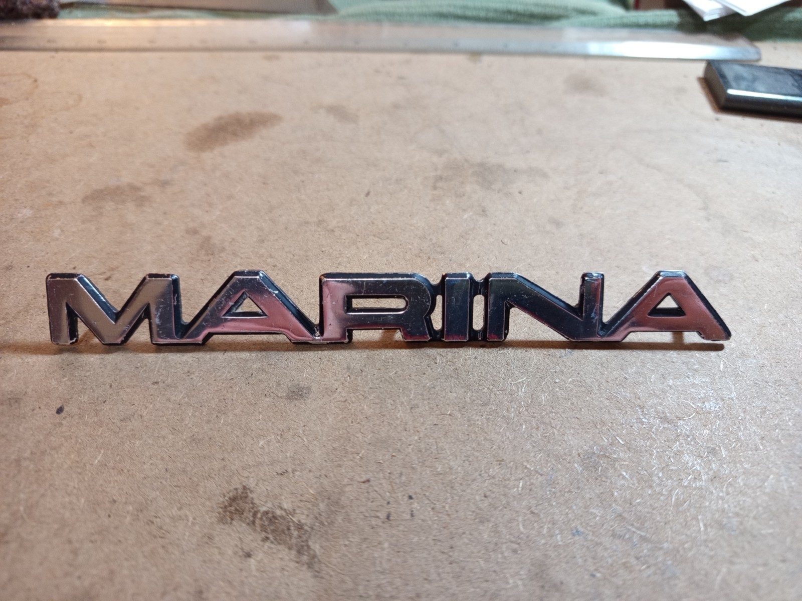 Morris Marina Boot Lid Badge. Later cars. Good useable example.