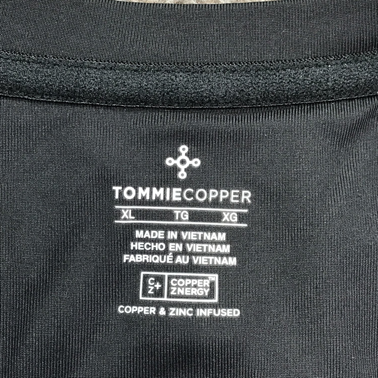 Tommie Copper Womens XL Back Support Compression Short Sleeve Shirt Black Zip