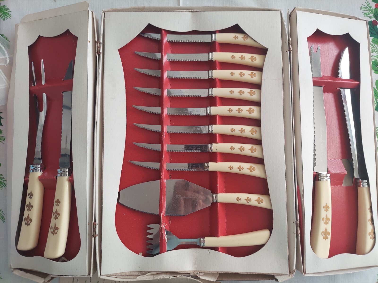 Vtg  EMPEROR NINETEEN Cutlery SET 19 Pcs FLEUR DE LIS
