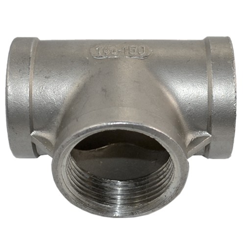 1-1/4" in NPT Tee 3 way Female Stainless Steel 304 Threaded Pipe Fitting Adapter