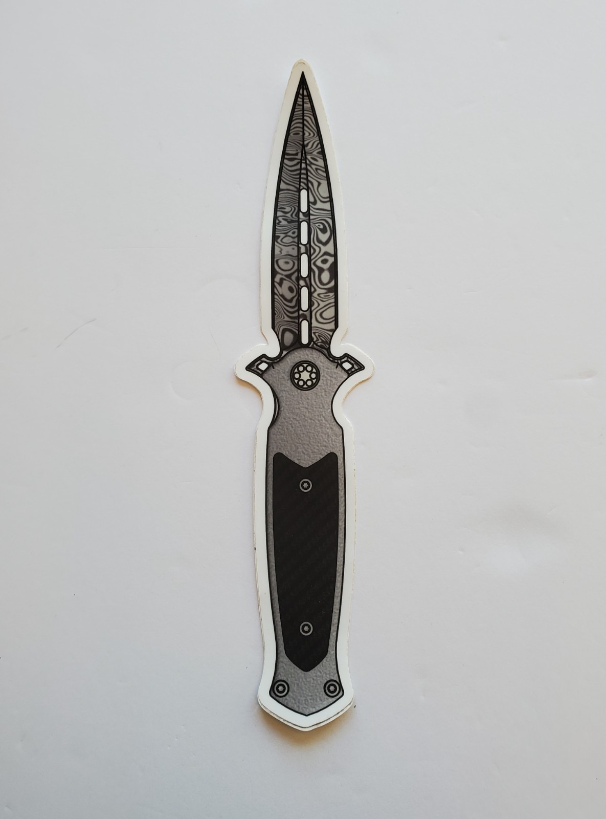Sharp By Design Damascus Arch Nemesis STICKER Large 9 1/4" x 2" Brian Nadeau