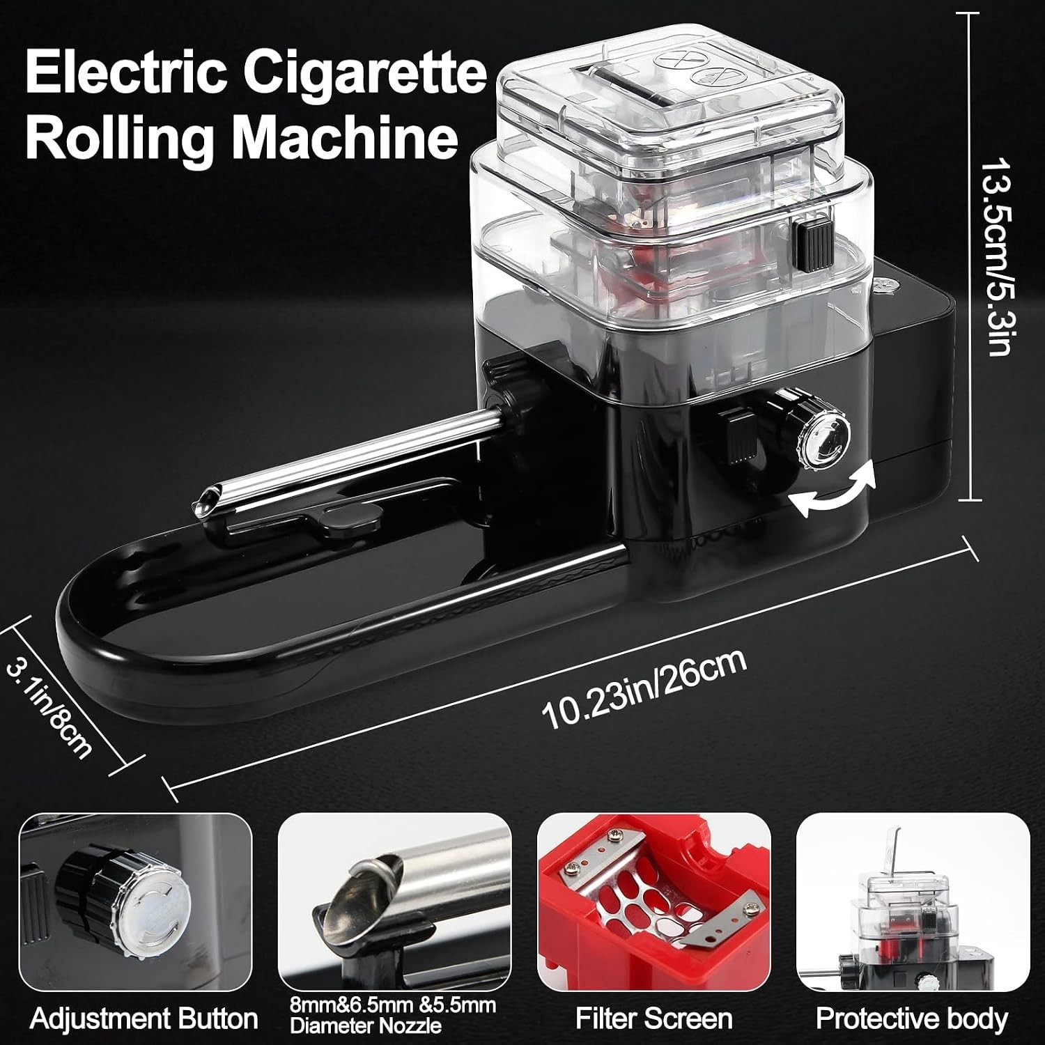 Multi-Size Electric Cigarette Rolling Machine - User-Friendly & Stylish Design