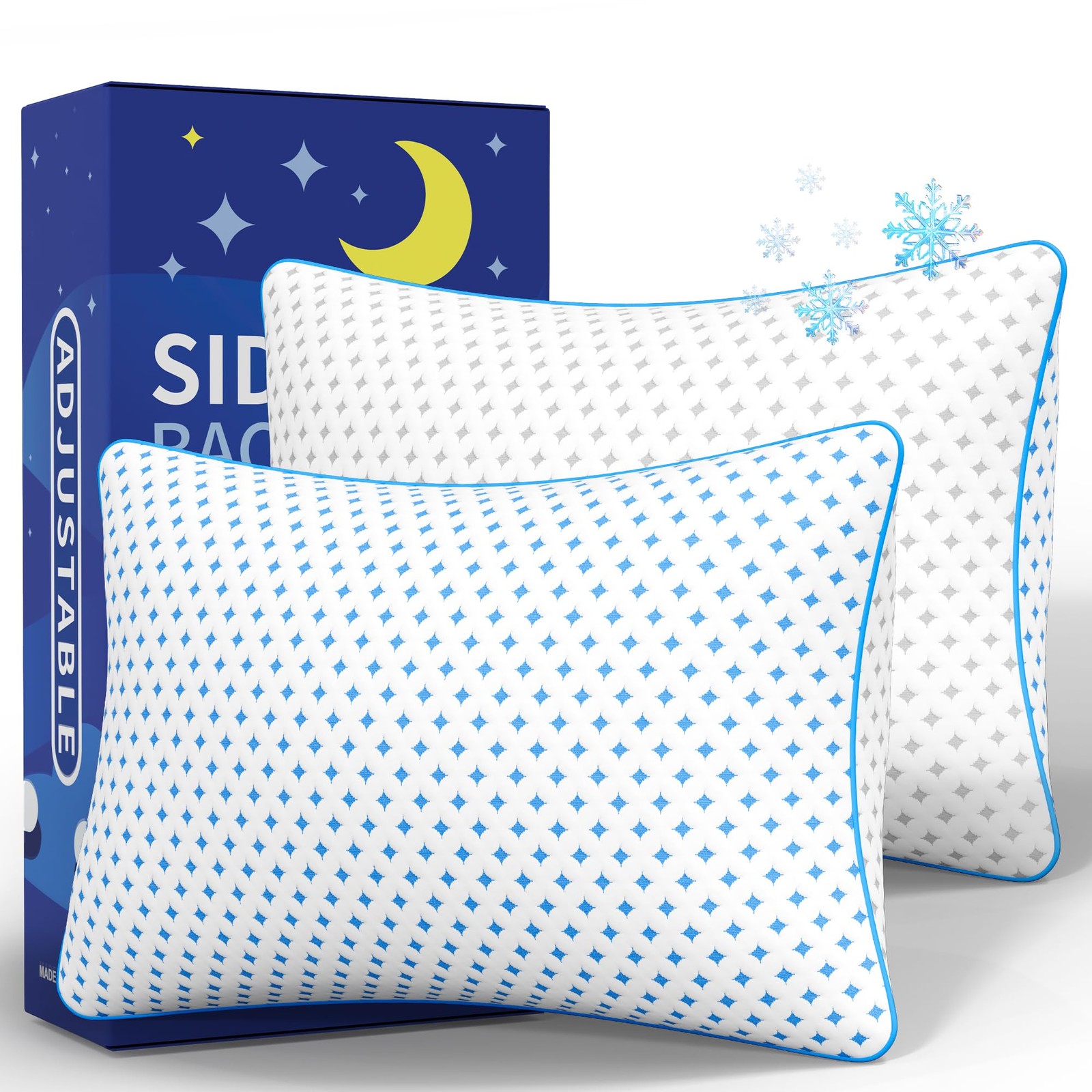 ezepilw King Size Pillows Set of 2 for Sleeping, Cooling Adjustable Memory Fo...