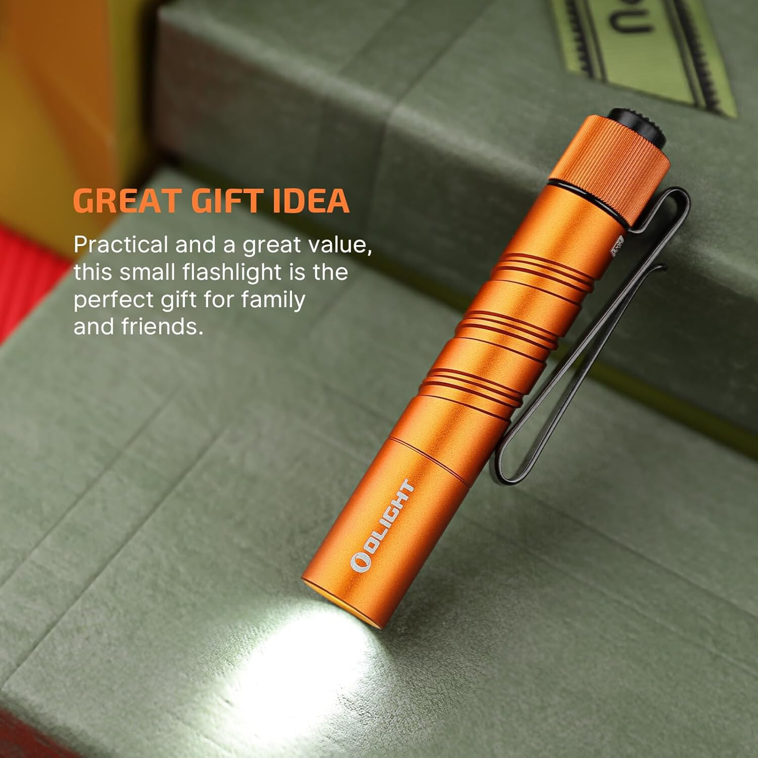 Olight I3T 2 EOS Orange Dual-Output Tail Switch Flashlight, 200/300 Lumens