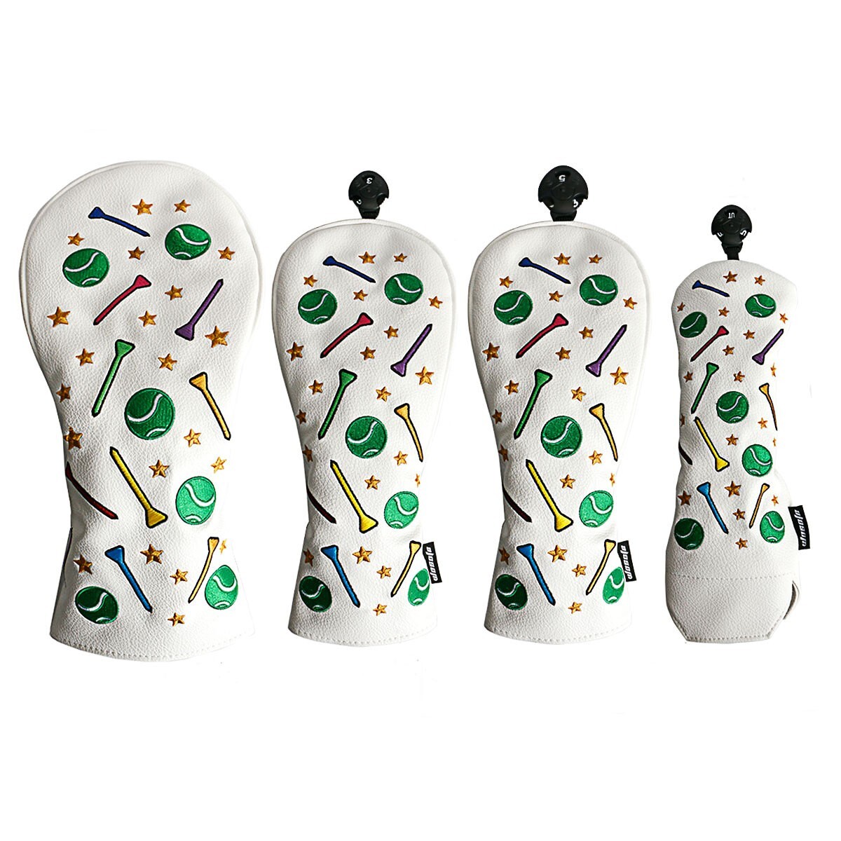 Golf Ball Tees Star Wood Club Headcovers for Driver/ Fairway Wood /Hybrid 135UT