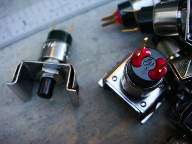 LOT of 5 C&K 8531 SPST Panel Mt Momentary Pushbutton Switches - New and Unused